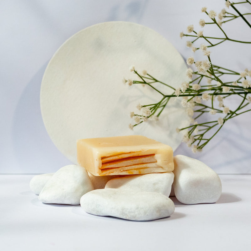 handmade champagne scented shea butter soap bar